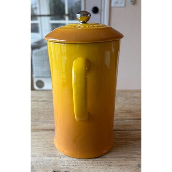 Le Creuset Stoneware 34 oz 1 Liter French Press Nectar Yellow NEW - Picture 5 of 12